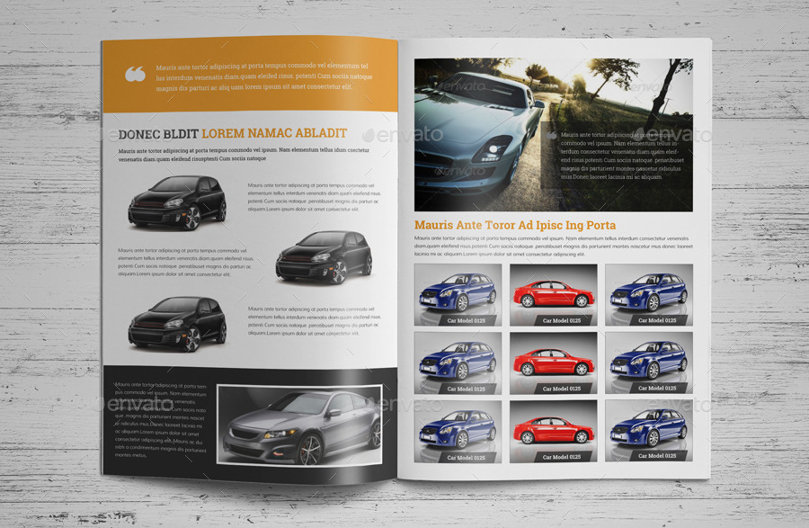 Automotive Car Brochure Catalog InDesign Template, Print Templates